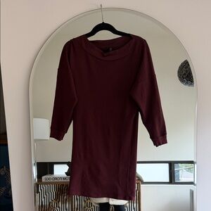 Indah Burgundy Long Sleeve Dress